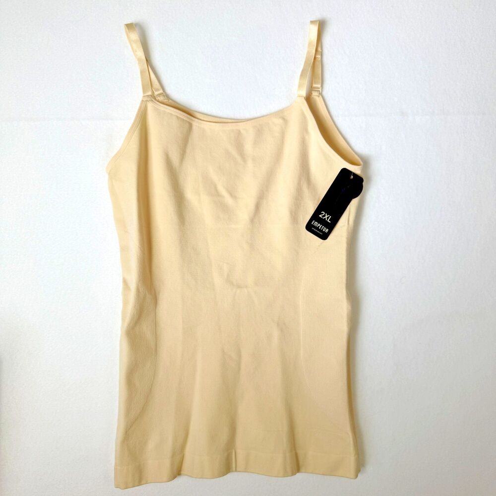 Empetua Scoop Neck Cami Womens 2XL Beige Shapewear Tank Top Seamless New